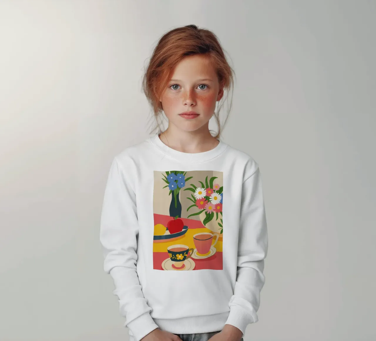 Charming Tea Moment kids sweatshirt by Kamera Obskura
