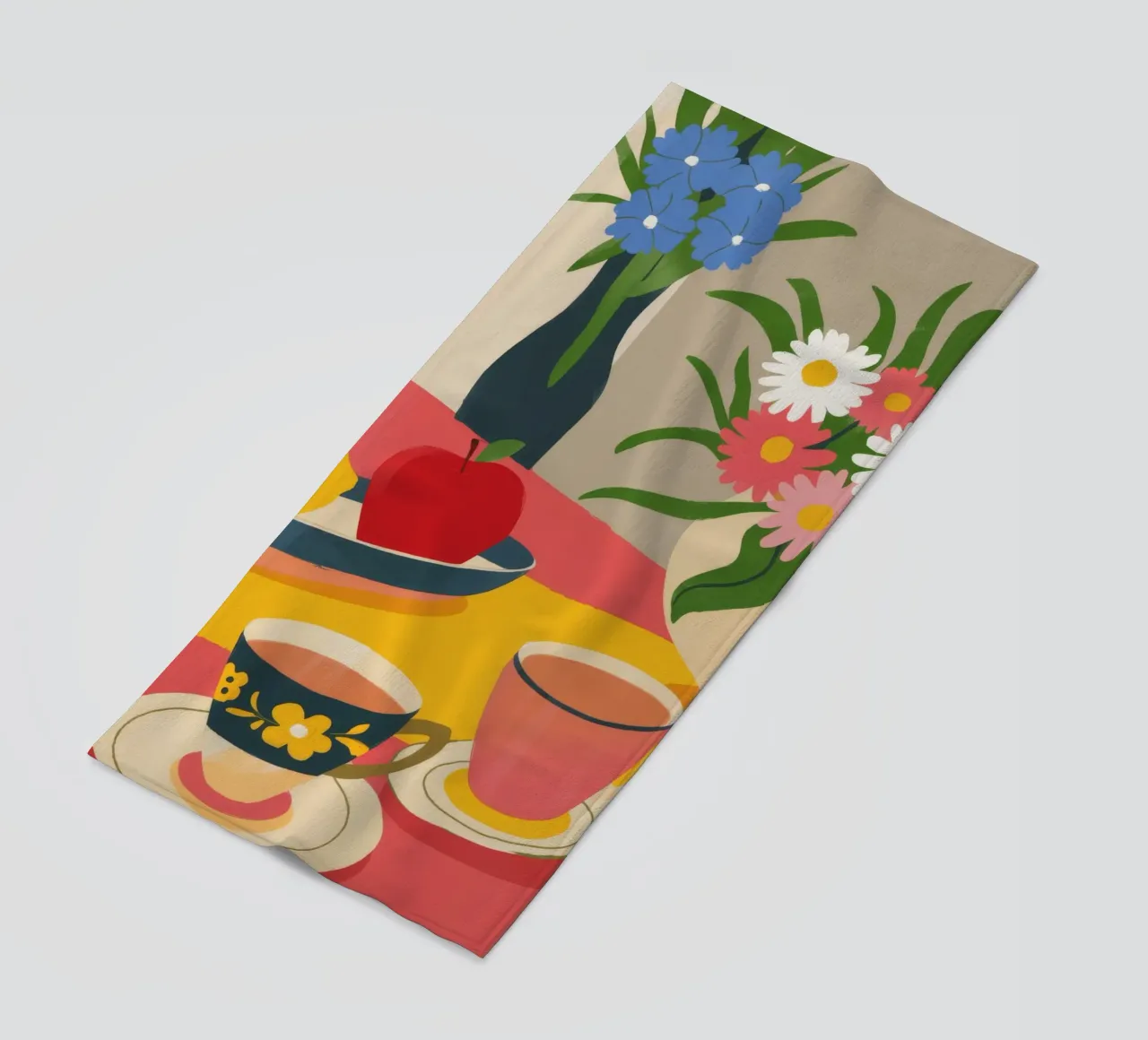 Charming Tea Moment beach towel by Kamera Obskura