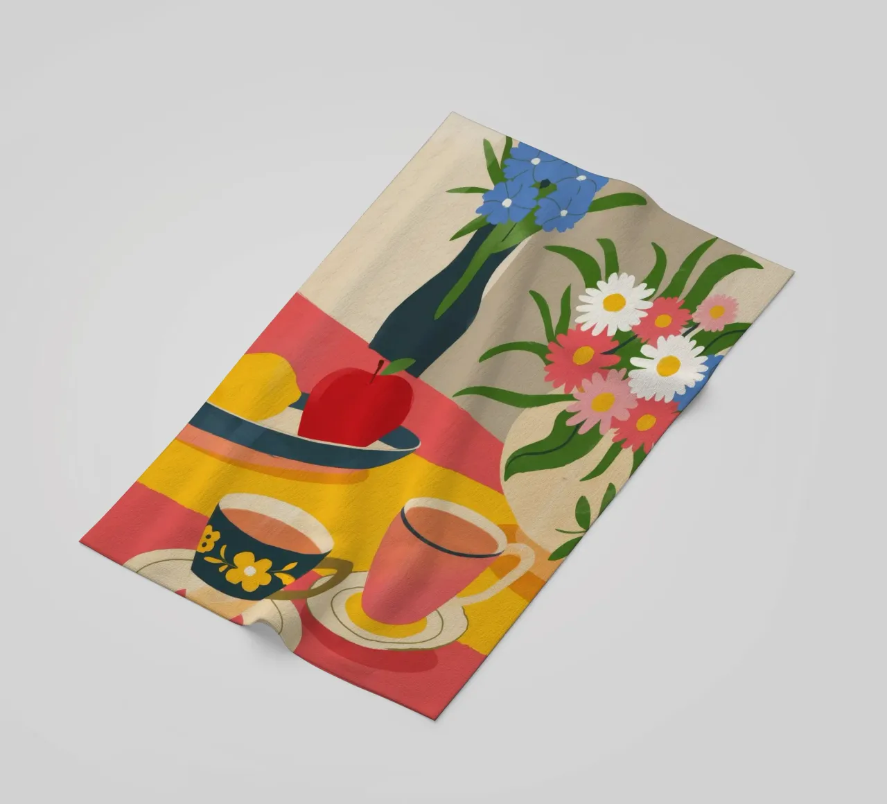 Charming Tea Moment beach towel by Kamera Obskura