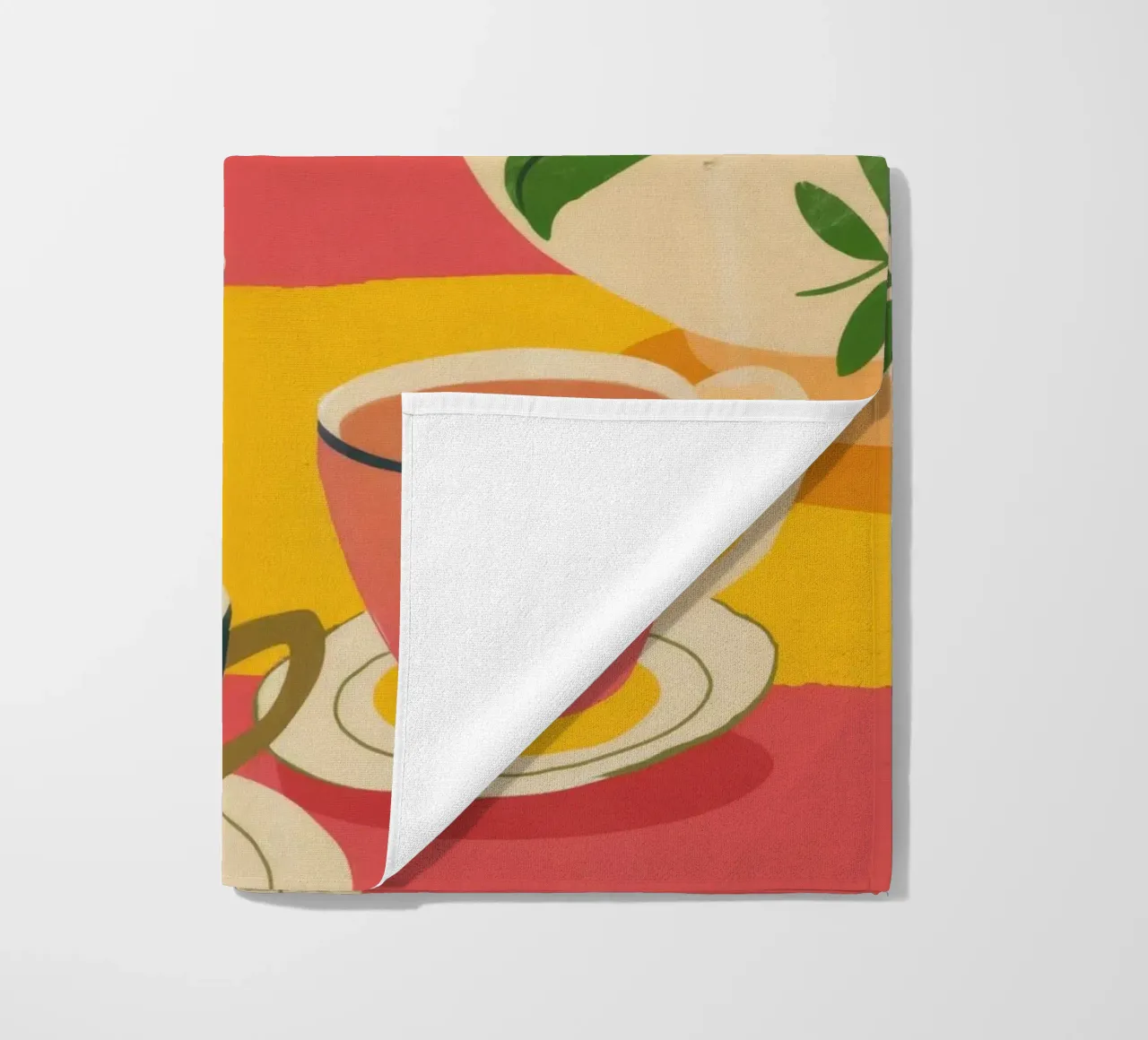 Charming Tea Moment beach towel by Kamera Obskura