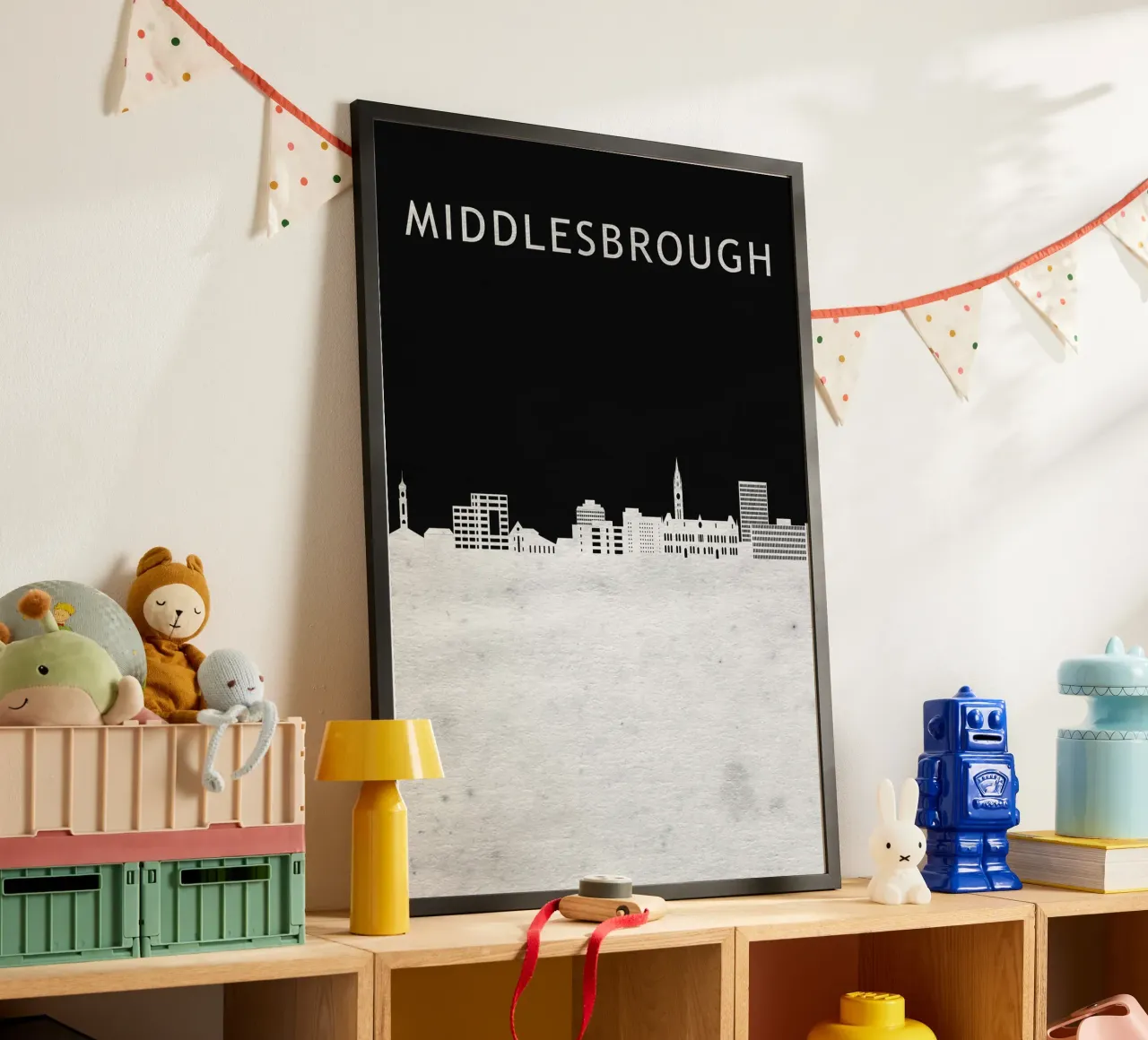 Middlesbrough England poster con telaio in plastica da Travelstudio