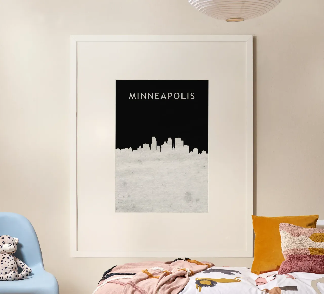 Minneapolis Minnesota poster con telaio in legno da Travelstudio