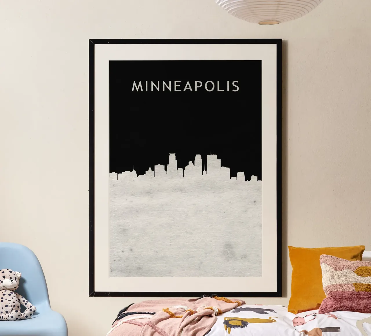 Minneapolis Minnesota poster con telaio in legno da Travelstudio