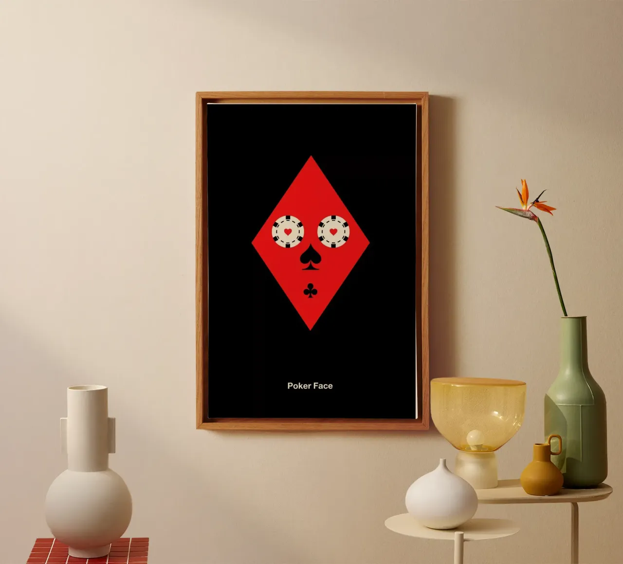 Poker Face canvas met Baklijst van Viktor Hertz