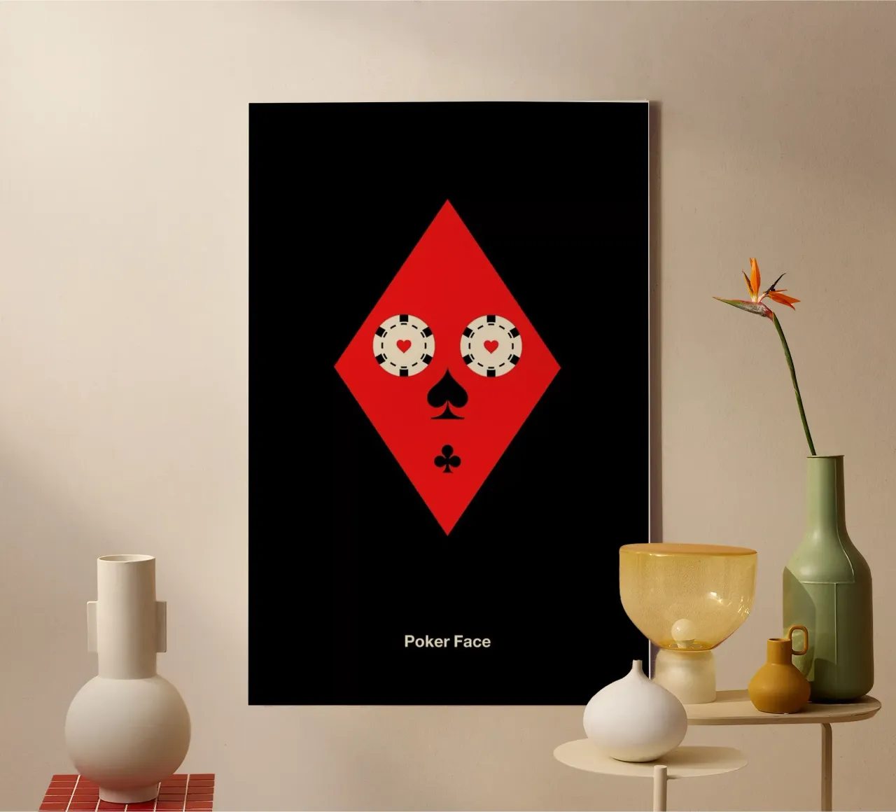 Poker Face canvas met Baklijst van Viktor Hertz