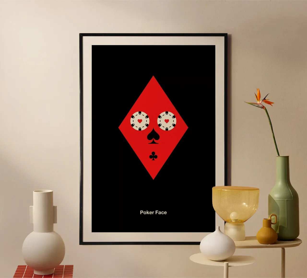 Poker Face poster con telaio in plastica da Viktor Hertz
