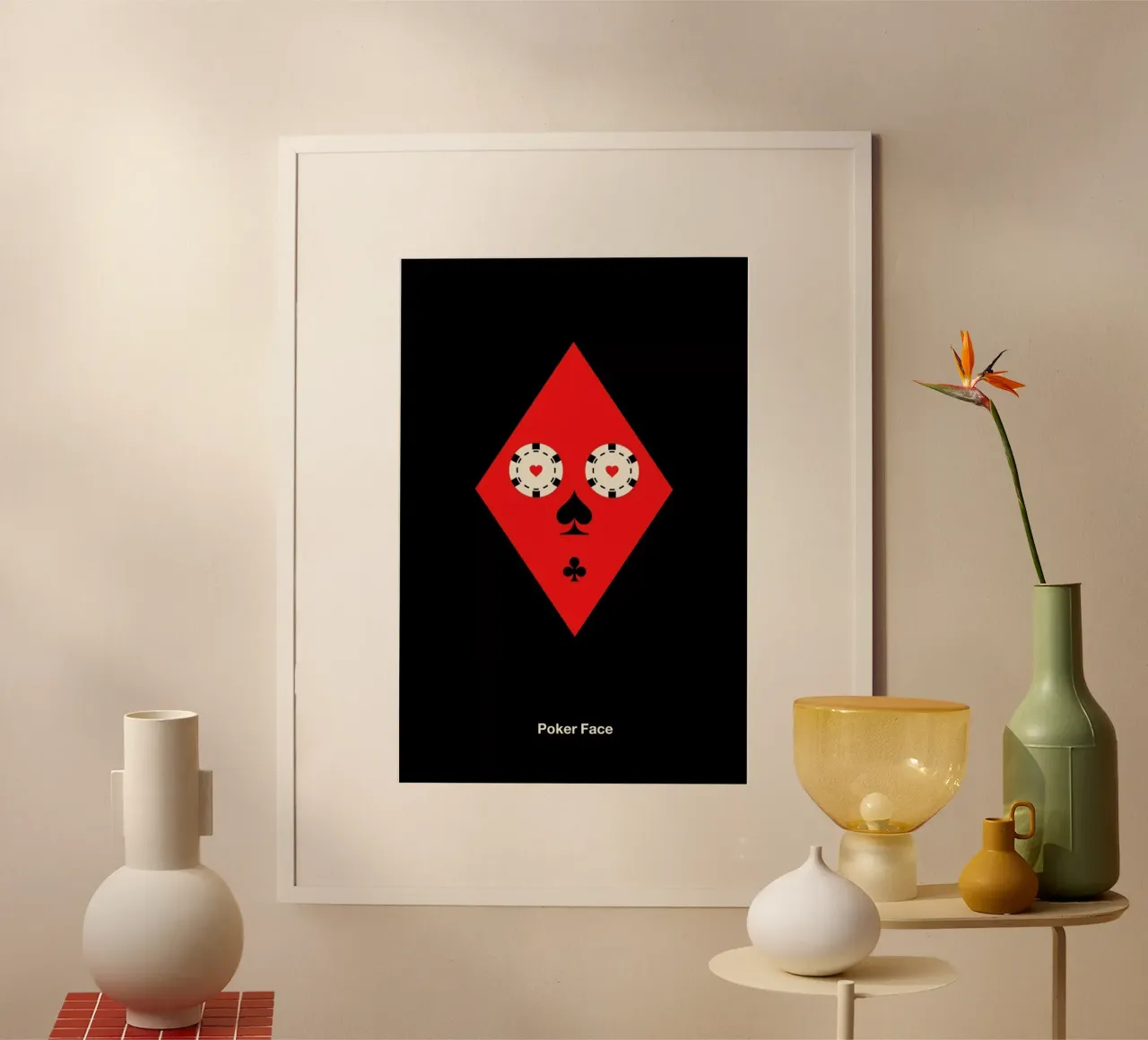 Poker Face poster con telaio in plastica da Viktor Hertz