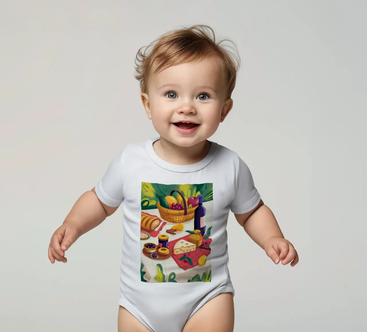 Picknick Delight Spread babyrompertje korte mouwen van Kamera Obskura
