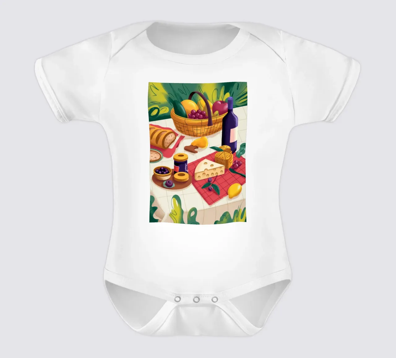 Picknick Delight Spread babyrompertje korte mouwen van Kamera Obskura
