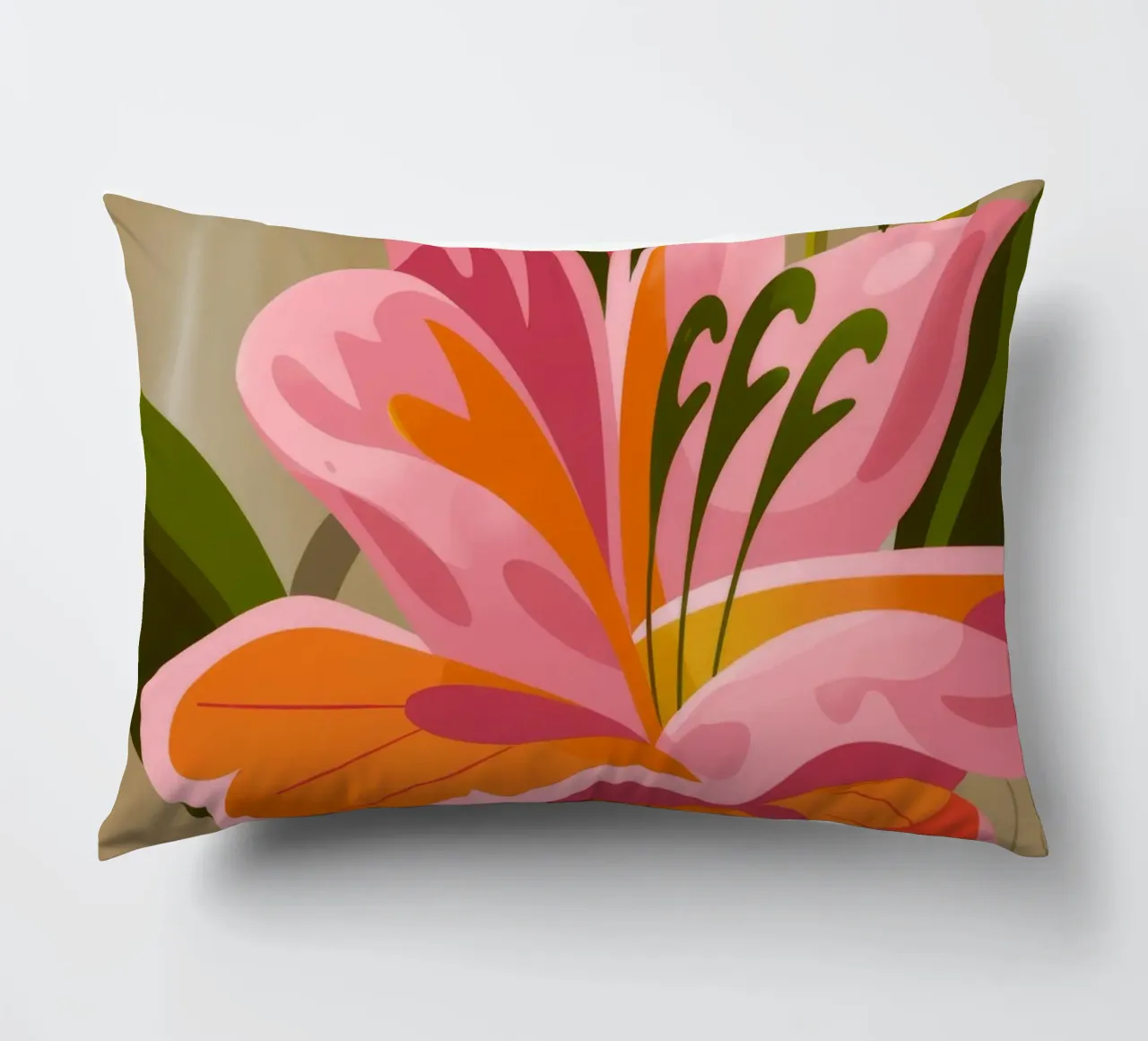 Bold Lily Bloom decorative cushion by Kamera Obskura