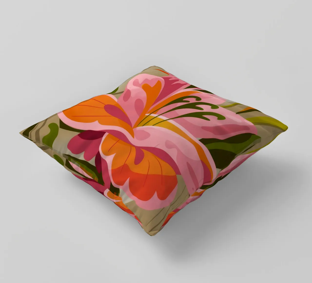 Bold Lily Bloom decorative cushion by Kamera Obskura