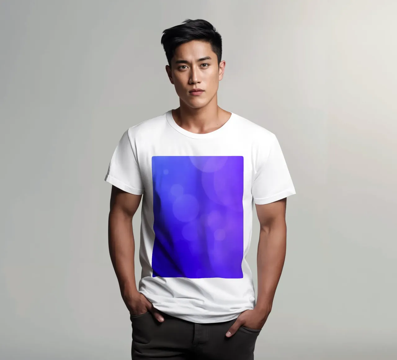 Vibrant abstract design soothing purple tones and smooth gra t-shirt by DesignDoodle
