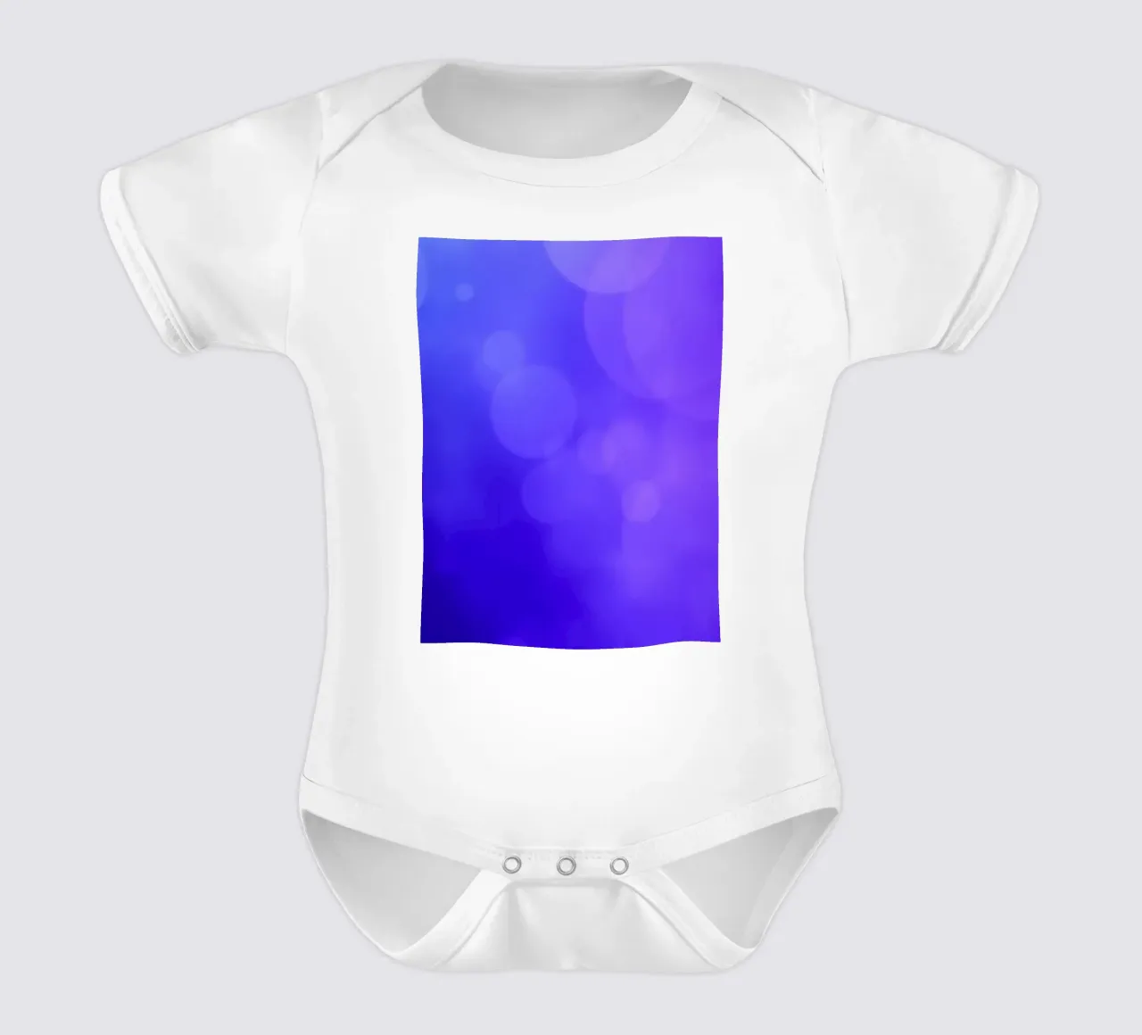 Levendig abstract ontwerp met rustgevende paarse tinten en gladde gra babyrompertje korte mouwen van DesignDoodle