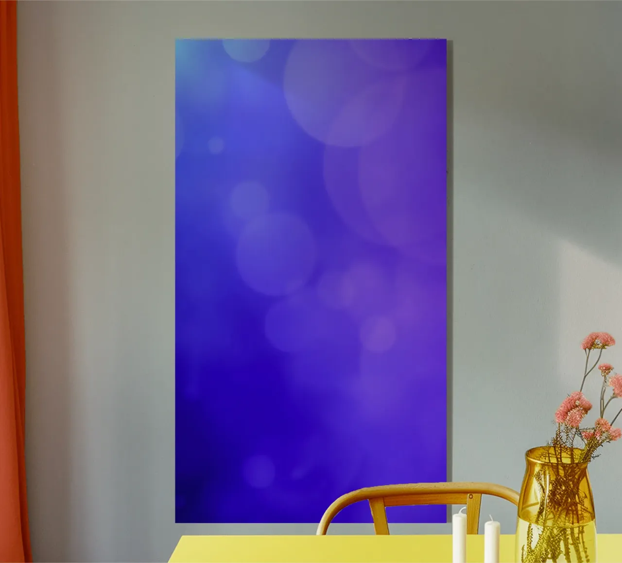 Vibrant abstract design soothing purple tones and smooth gra acrylic glass by DesignDoodle
