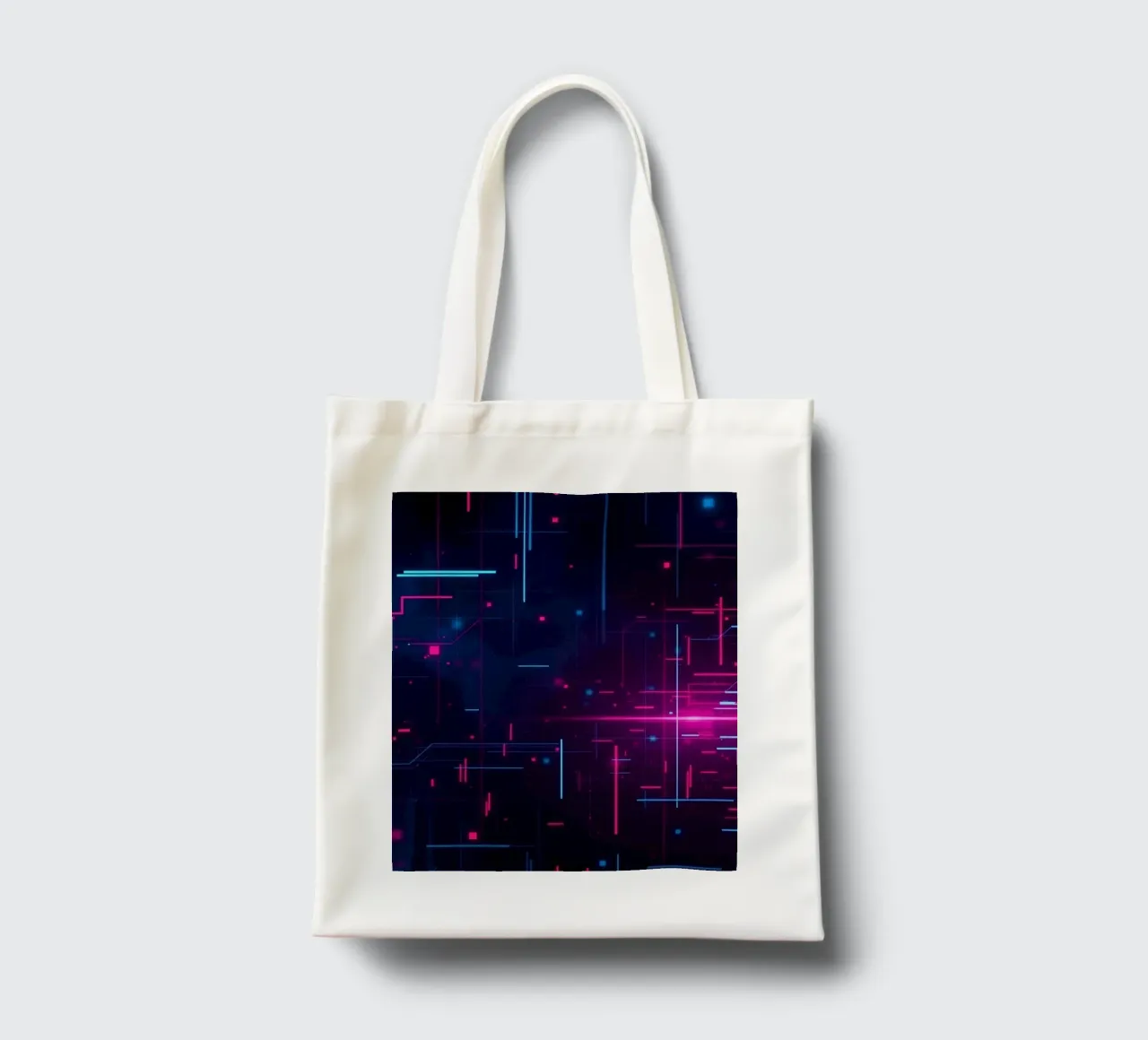 Vibrant abstract technology featuring lines and dots tote bag by DesignDoodle