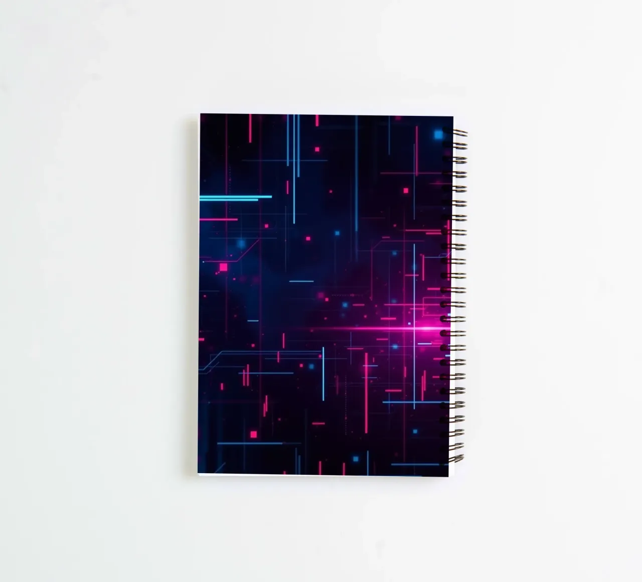Vibrant abstract technology featuring lines and dots spiral notebook by DesignDoodle