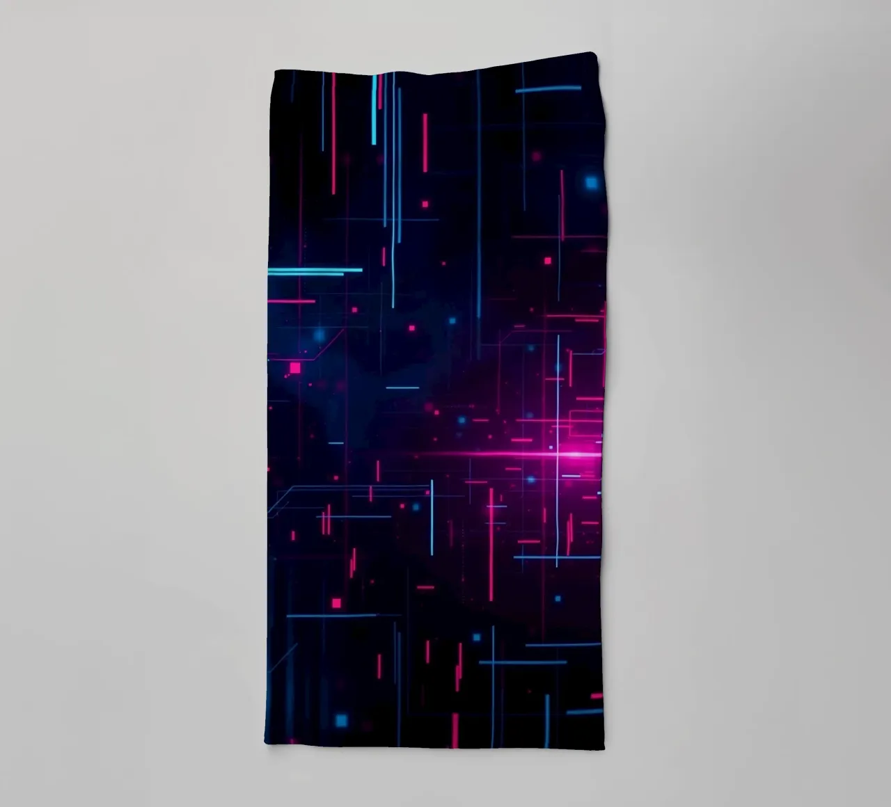 Vibrant abstract technology featuring lines and dots towel by DesignDoodle