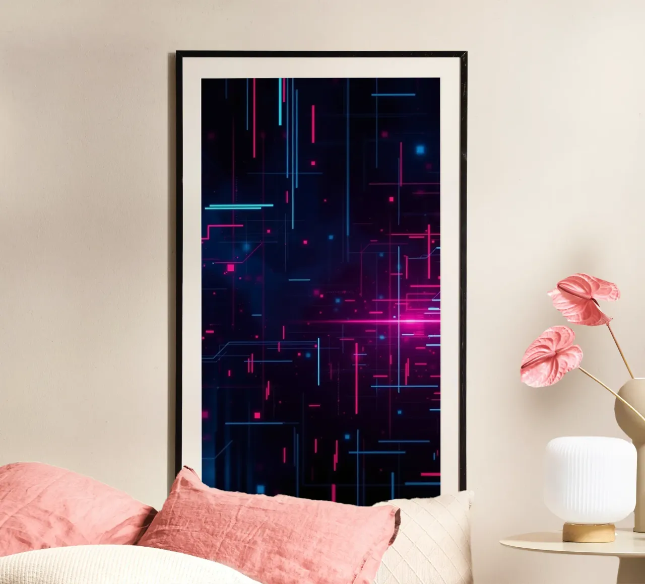 Lebendige abstrakte Technik mit Linien und Punkten Hahnemühle von DesignDoodle