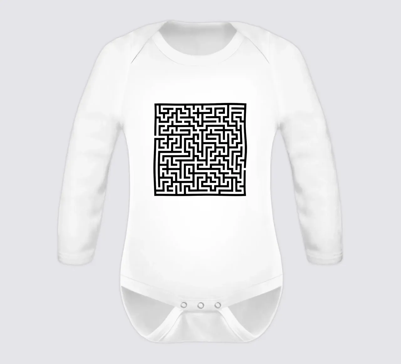 Labirinto quadrato (semplice) body neonato maniche lunghe da CaraLuisa