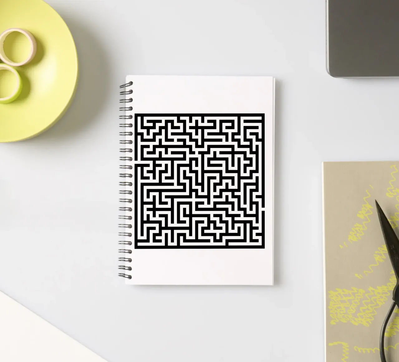 Labyrinth Square (Simple) spiral notebook by CaraLuisa
