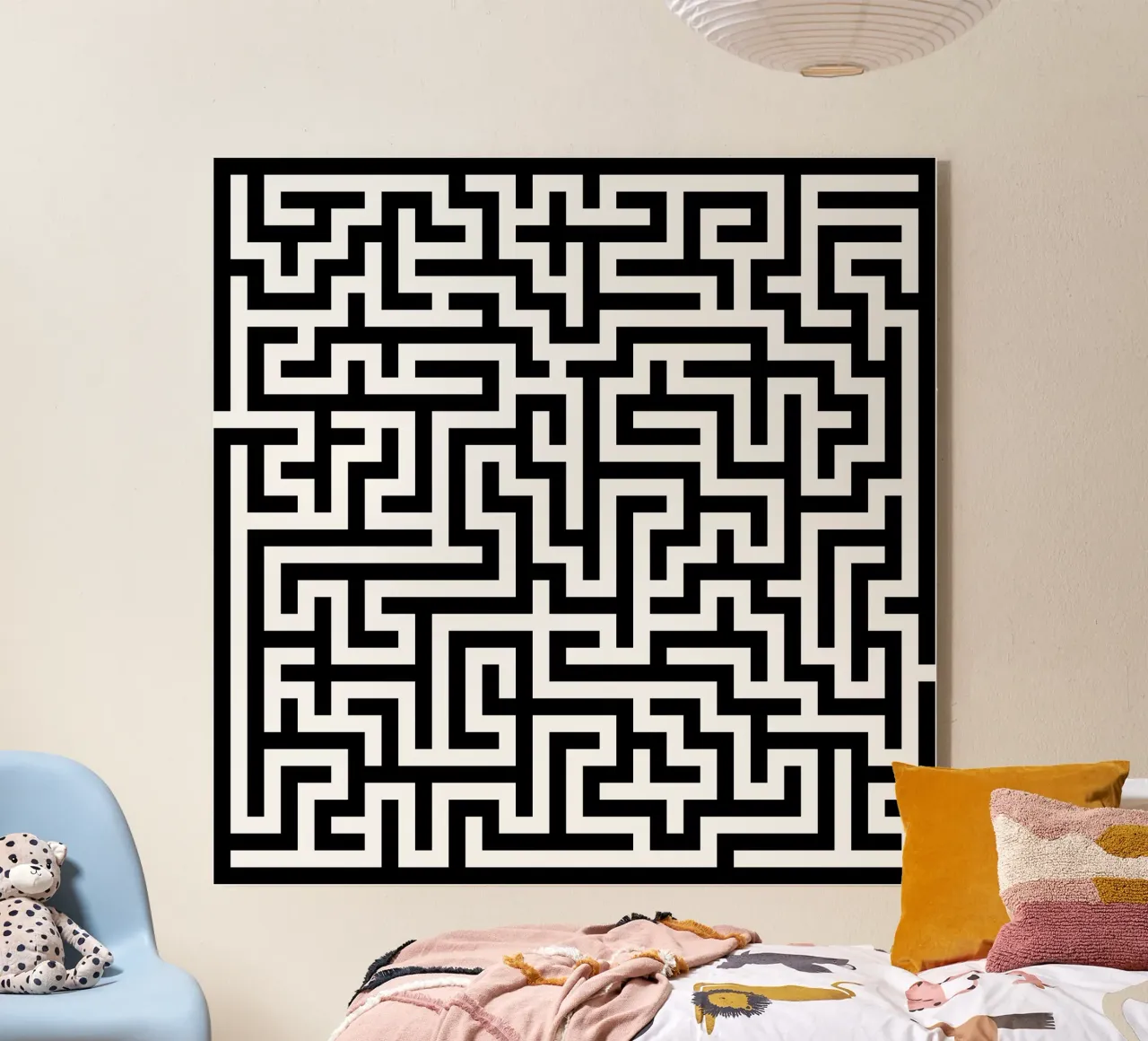 Labyrint vierkant (eenvoudig) acryl van CaraLuisa