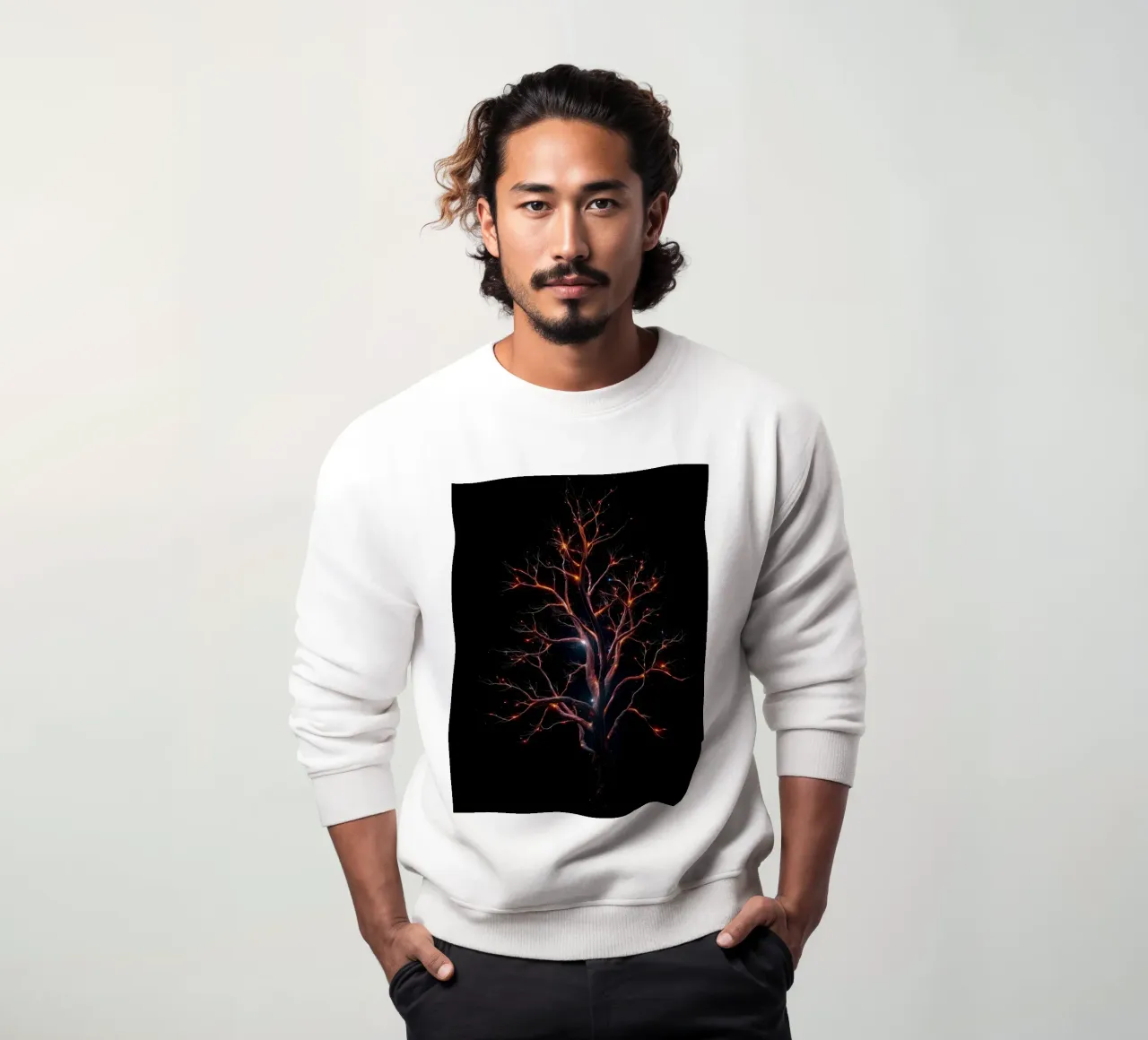Captivating abstract tree design with glowing branches sweatshirt by DesignDoodle