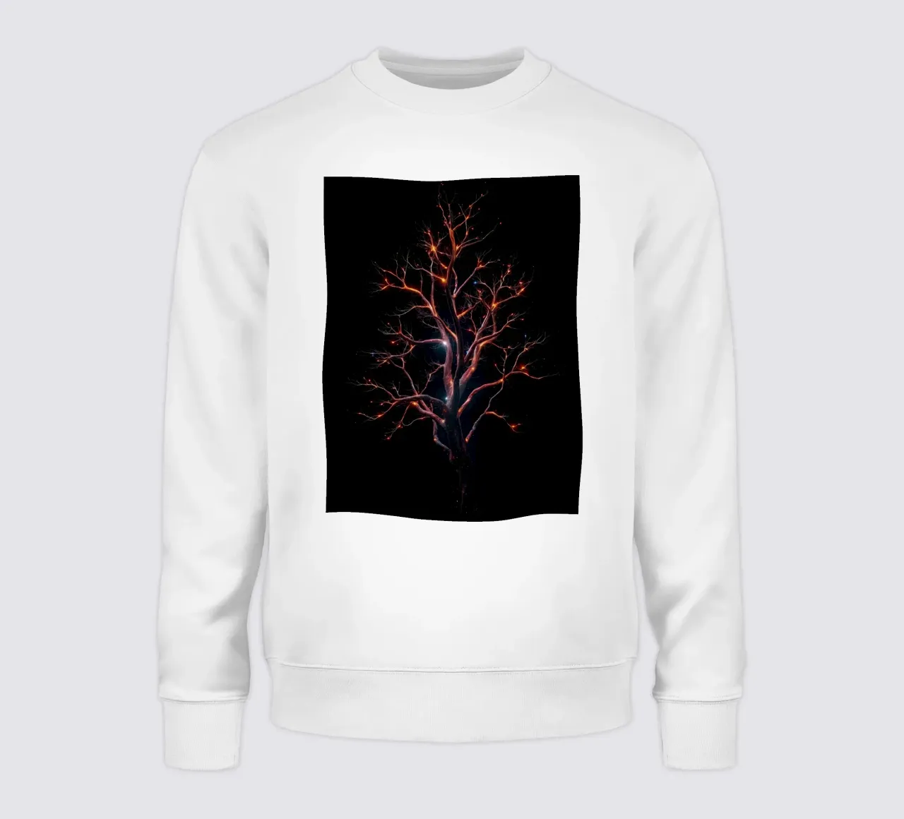 Captivating abstract tree design with glowing branches sweatshirt by DesignDoodle