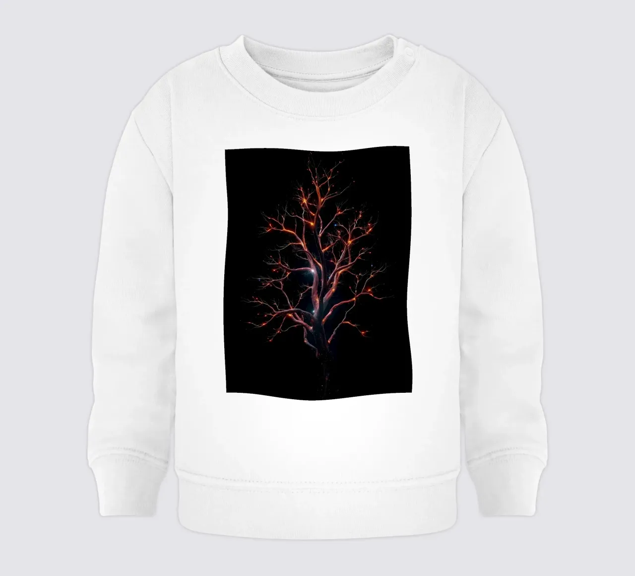 Captivating abstract tree design with glowing branches baby sweatshirt by DesignDoodle