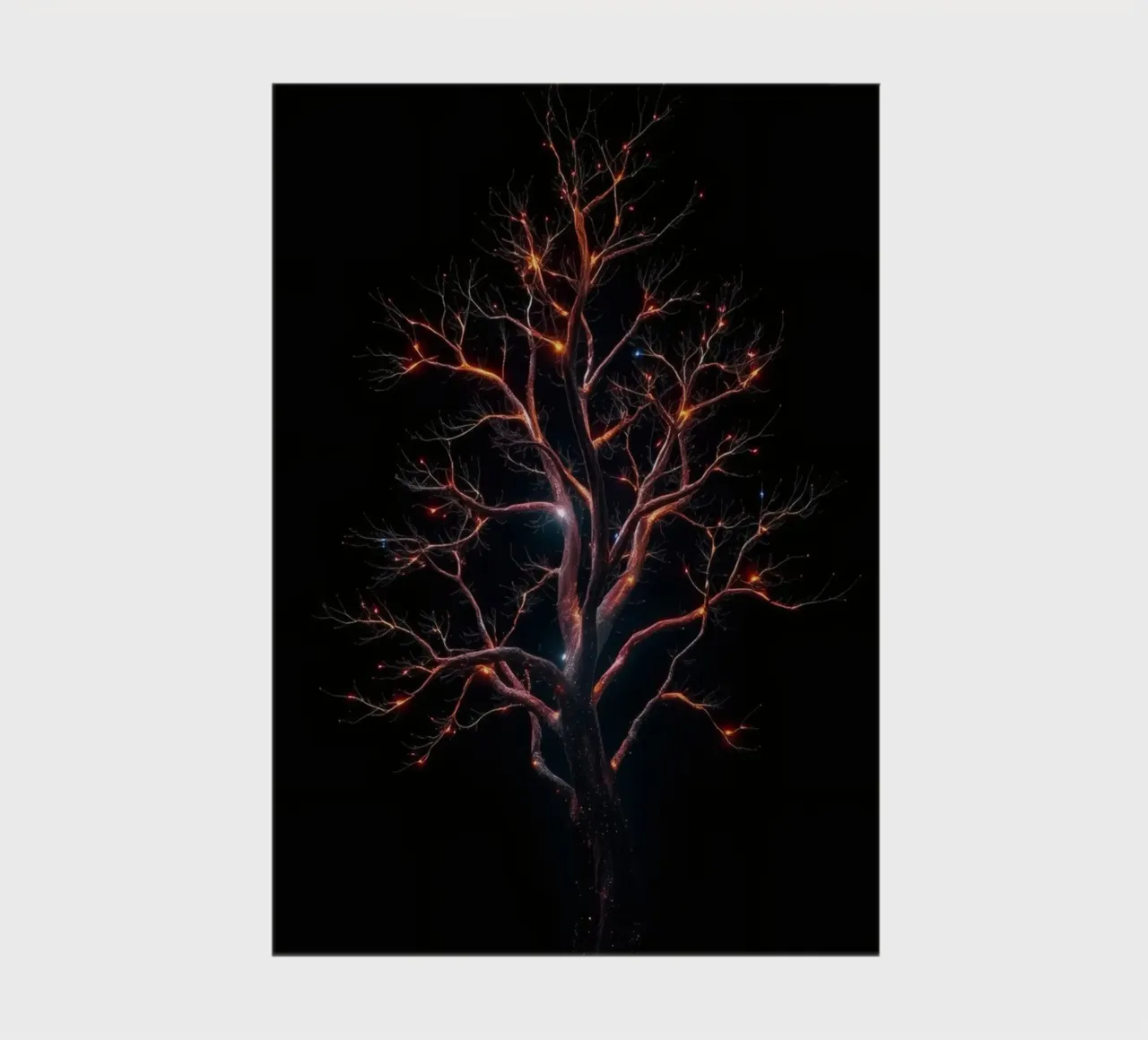 Accattivante disegno astratto di un albero con rami luminosi diario da DesignDoodle