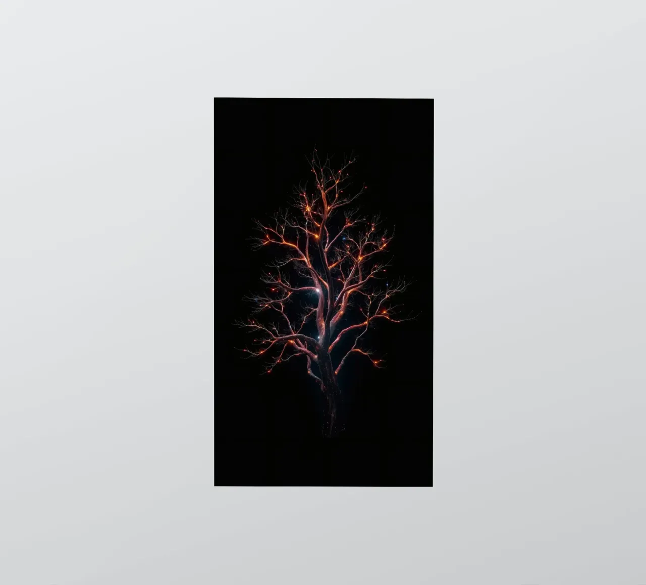 Captivating abstract tree design with glowing branches sticker by DesignDoodle