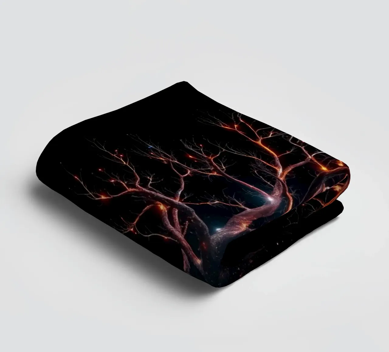 Fesselndes abstraktes Baumdesign mit leuchtenden Ästen Handtuch von DesignDoodle