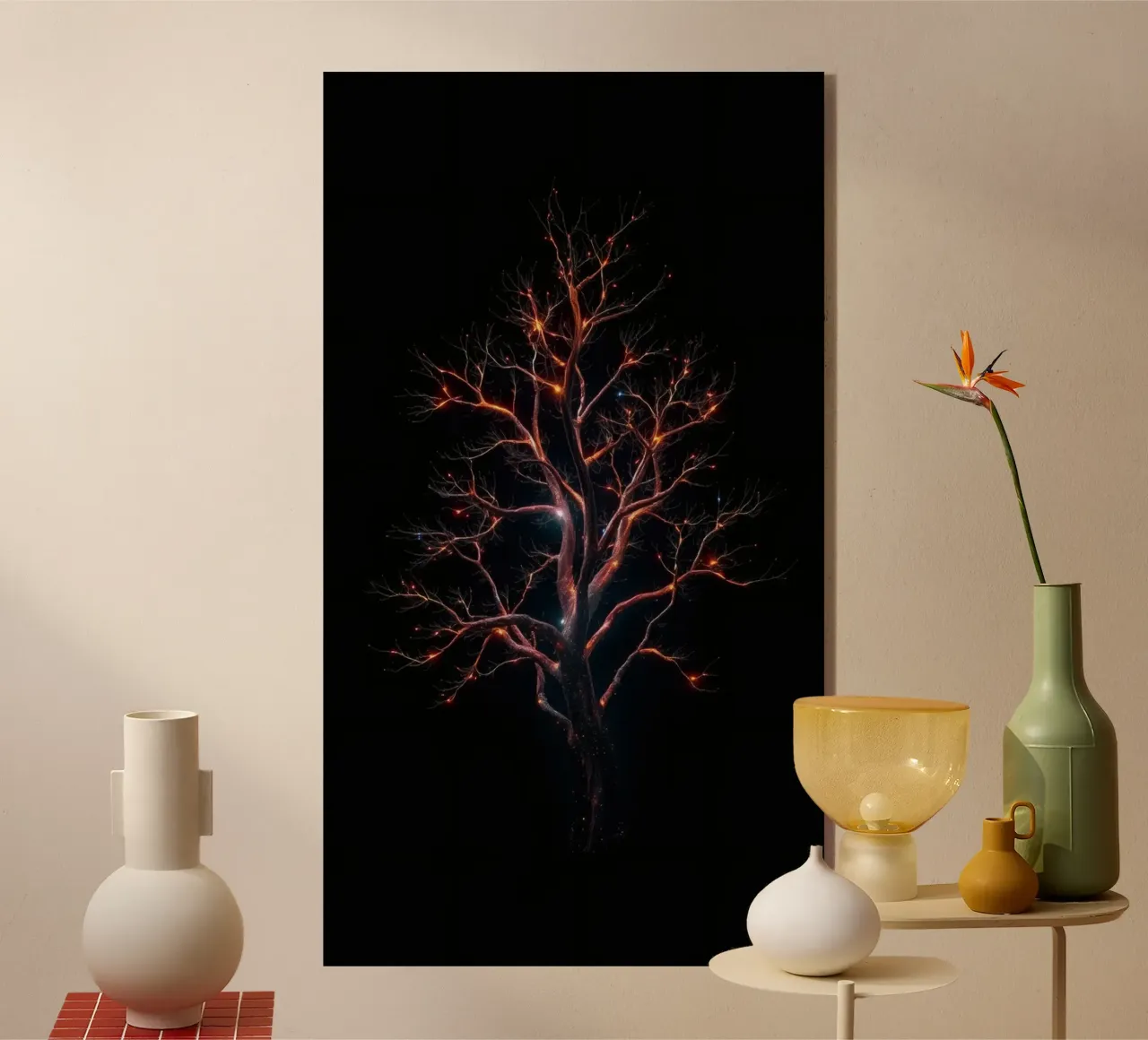 Captivating abstract tree design with glowing branches acrylic glass by DesignDoodle