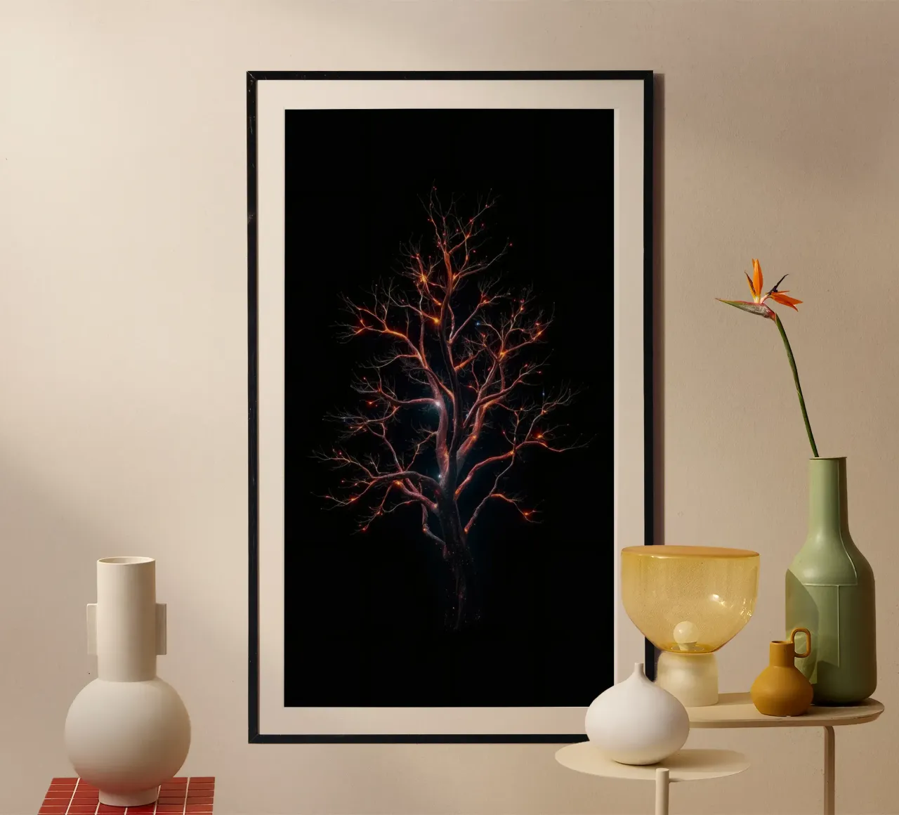 Captivating abstract tree design with glowing branches hahnemühle by DesignDoodle