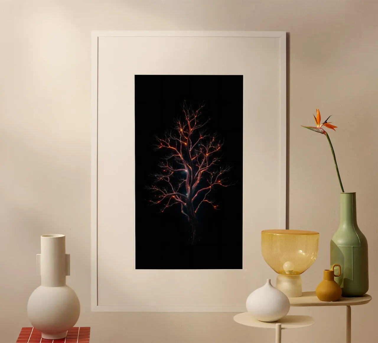 Captivating abstract tree design with glowing branches hahnemühle by DesignDoodle