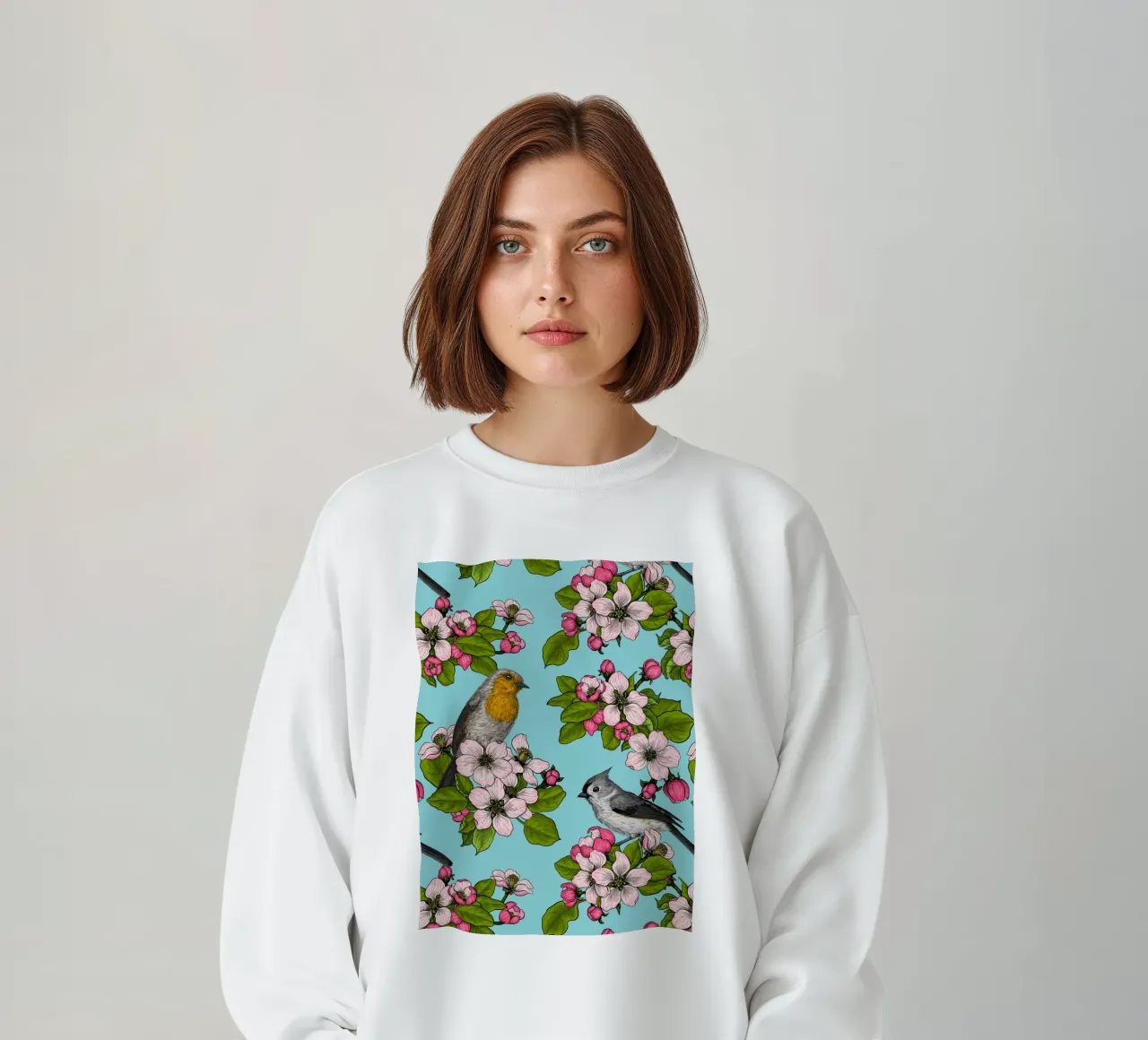 Birds and Blossoms sweatshirt by Painted Nature