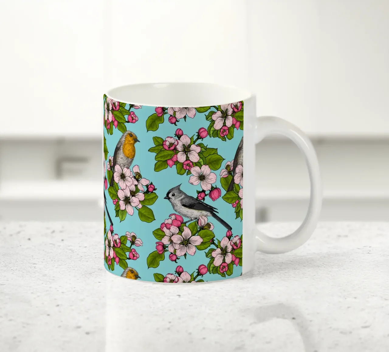 Uccelli e fiori tazza in ceramica da Painted Nature