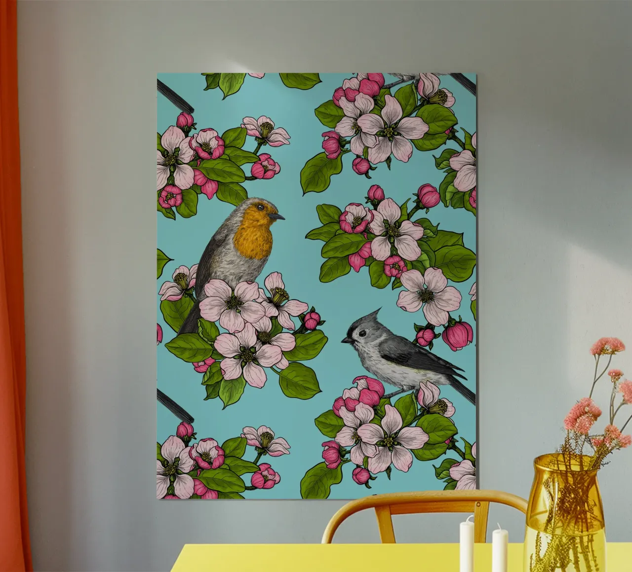 Uccelli e fiori poster da Painted Nature