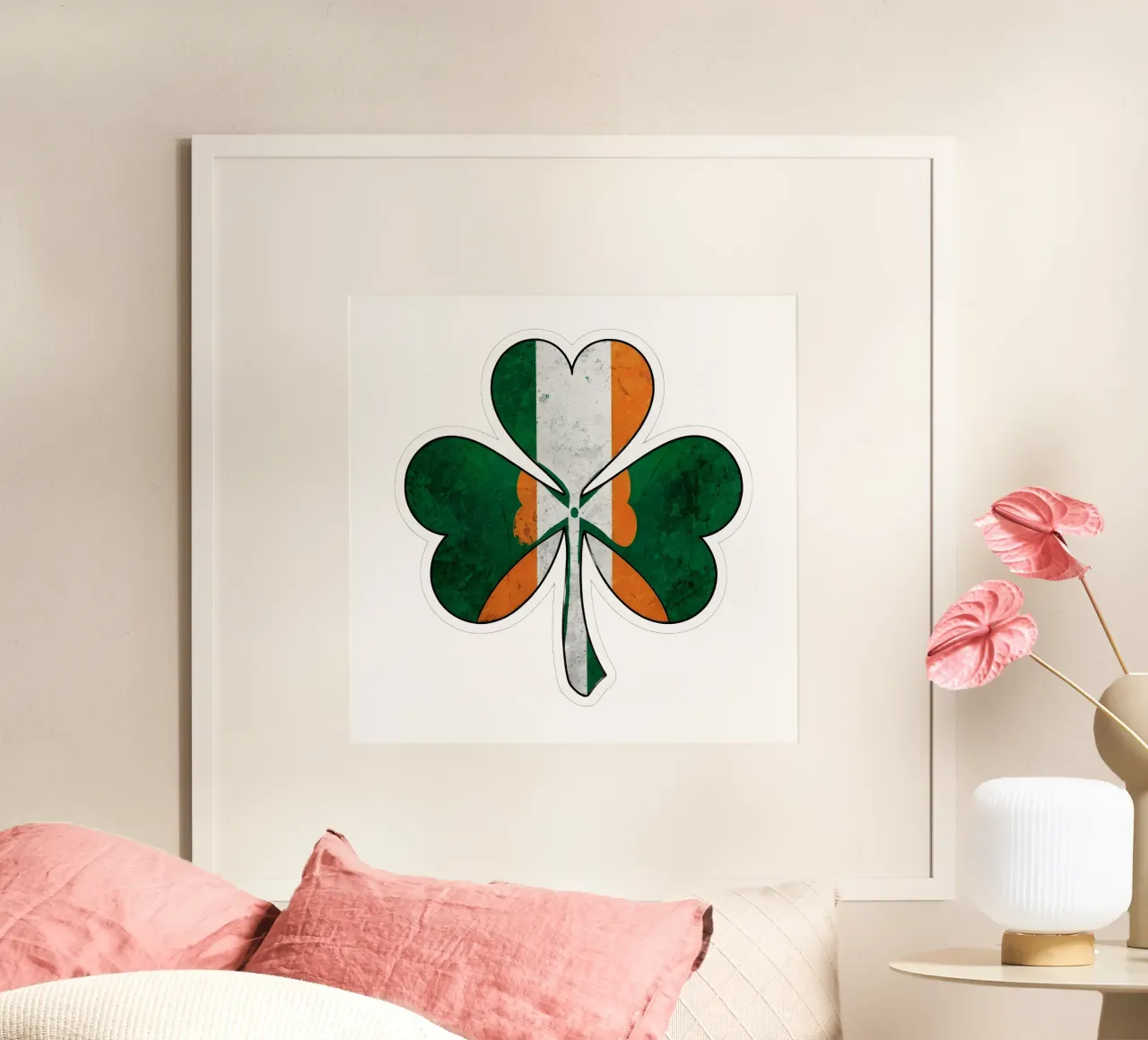 Fiore irlandese Shamrock poster con telaio in plastica da RETRO VINTAGE EDITION