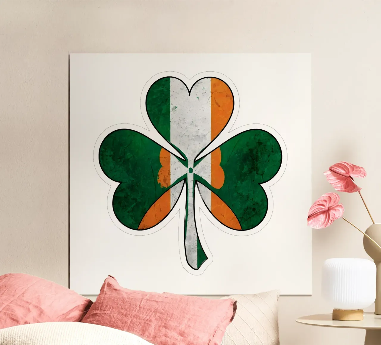 Fiore irlandese Shamrock poster con telaio in plastica da RETRO VINTAGE EDITION