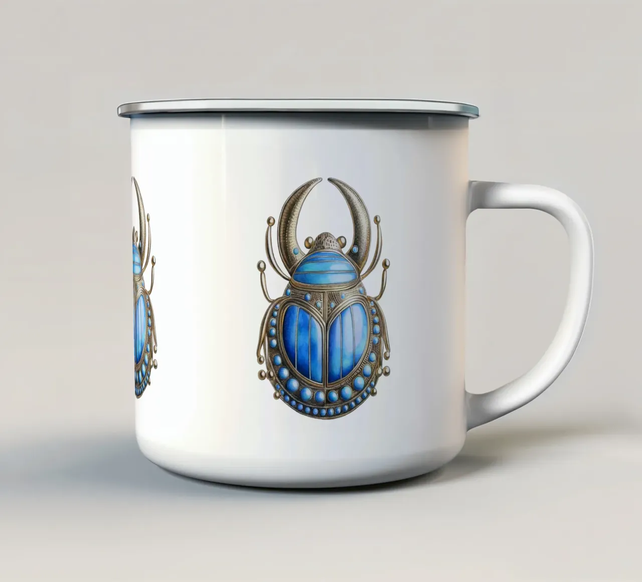 Scarabeo in oro e turchese tazza in smalto da Graphit und Farbe