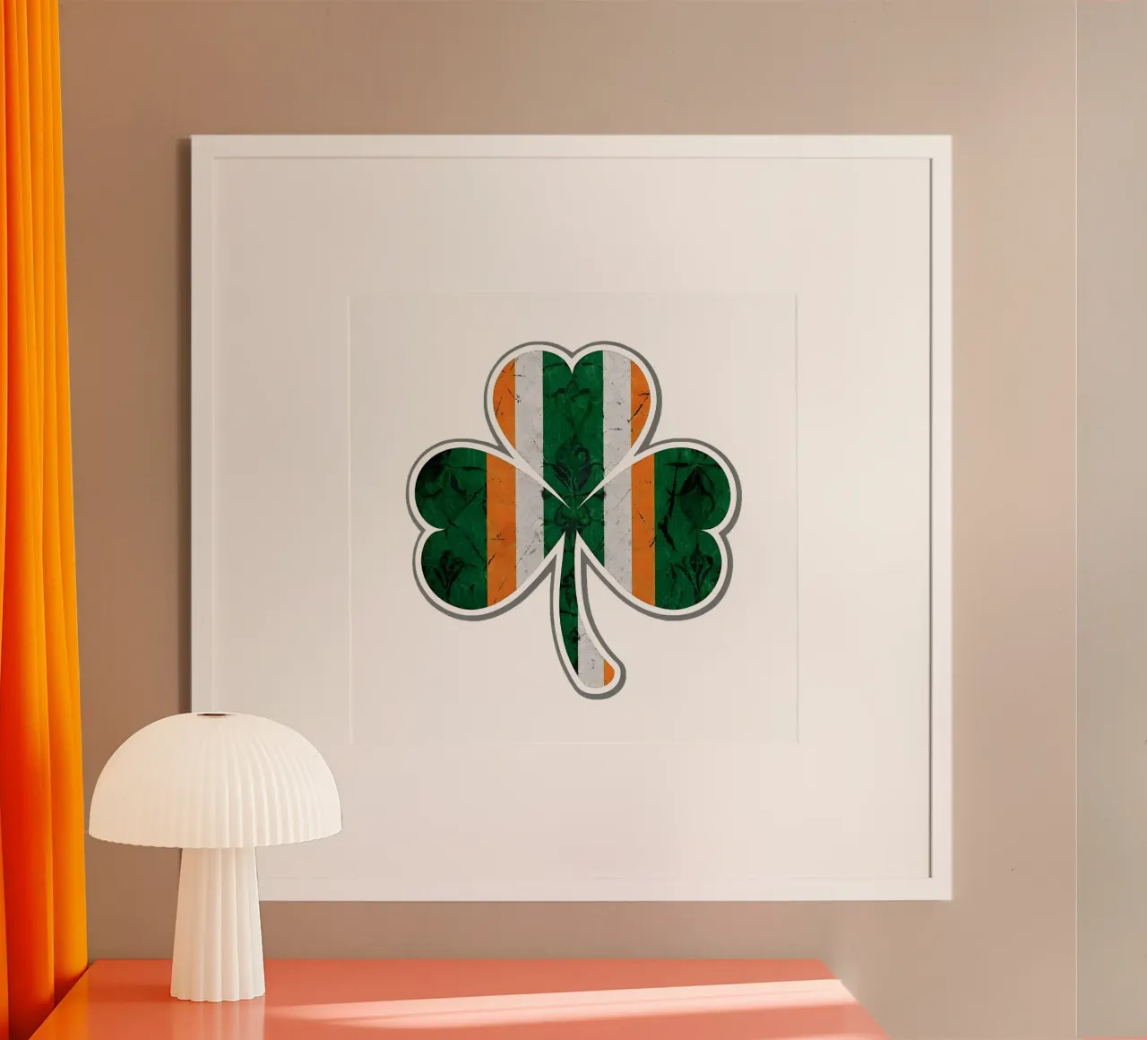 Ierse klaver Bloem poster met houten frame van RETRO VINTAGE EDITION