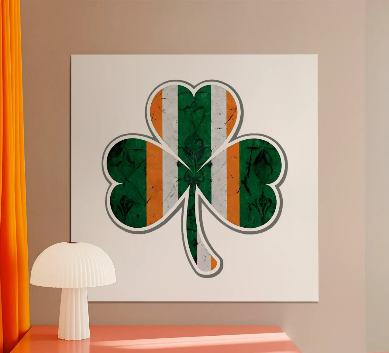 Ierse klaver Bloem poster met houten frame van RETRO VINTAGE EDITION