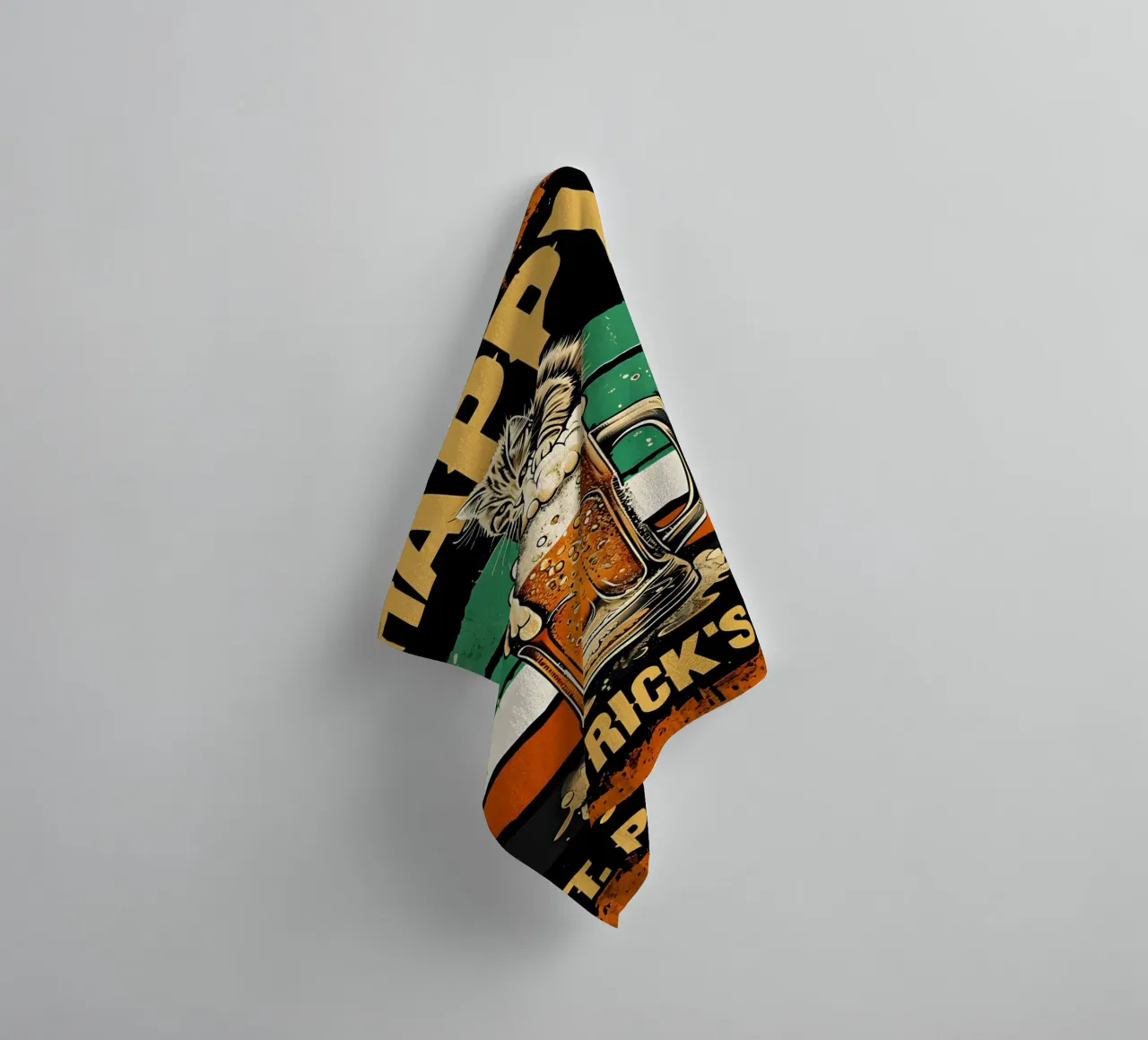 Happy St. Patrick's Day towel by RETRO VINTAGE EDITION
