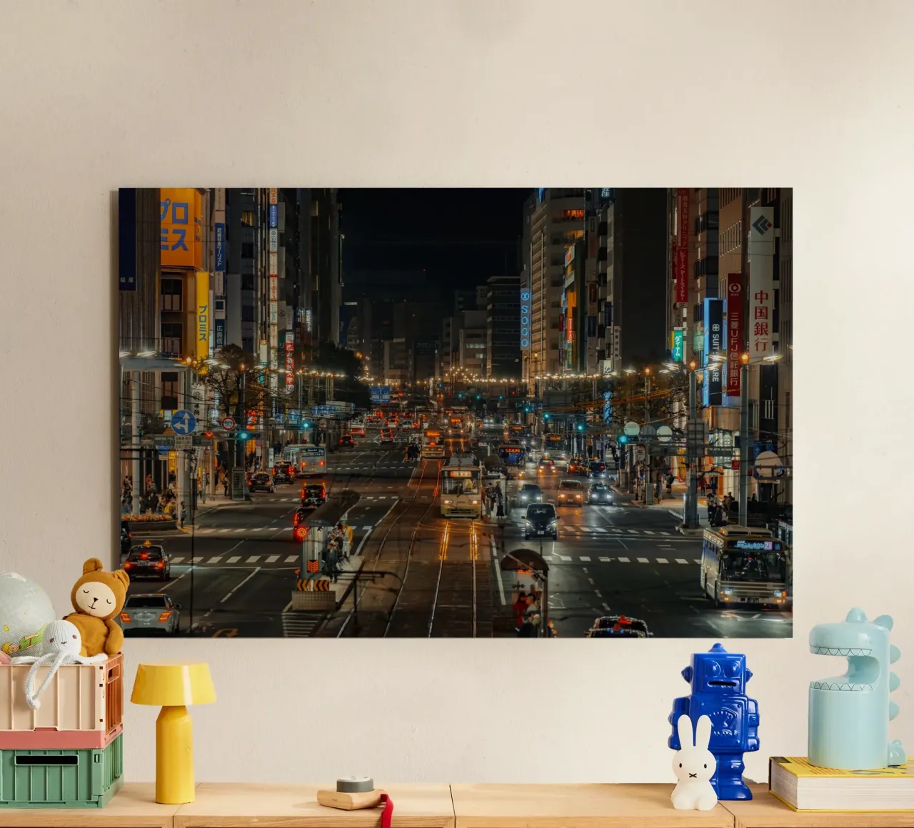 Night in Hiroshima, Japan alu-dibond by Marcel Bisig
