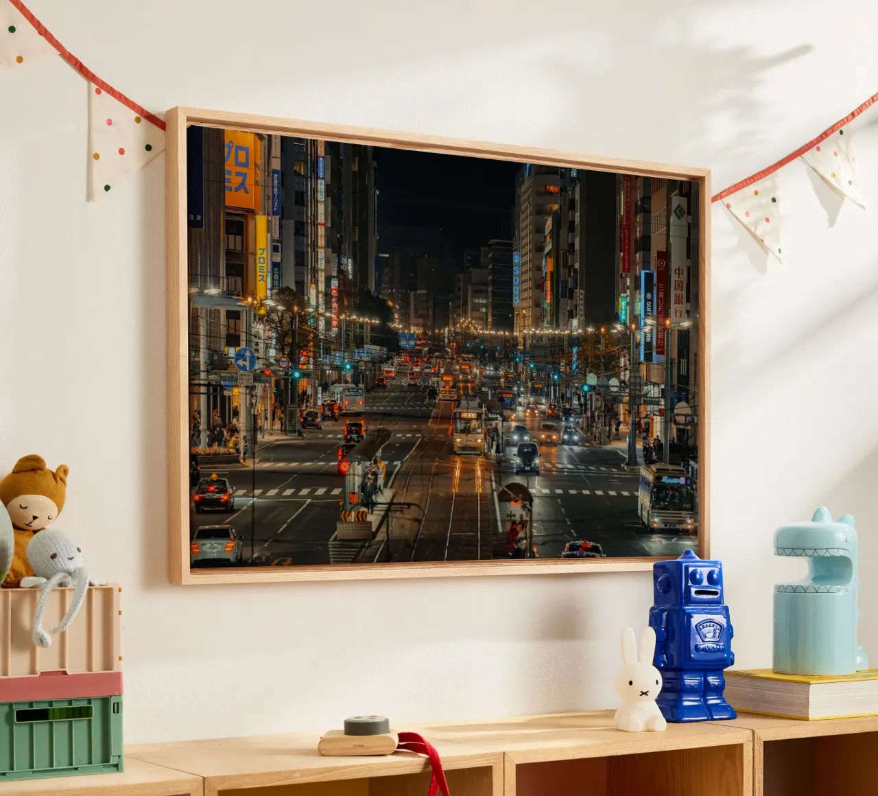 Overnachting in Hiroshima, Japan canvas met Baklijst van Marcel Bisig