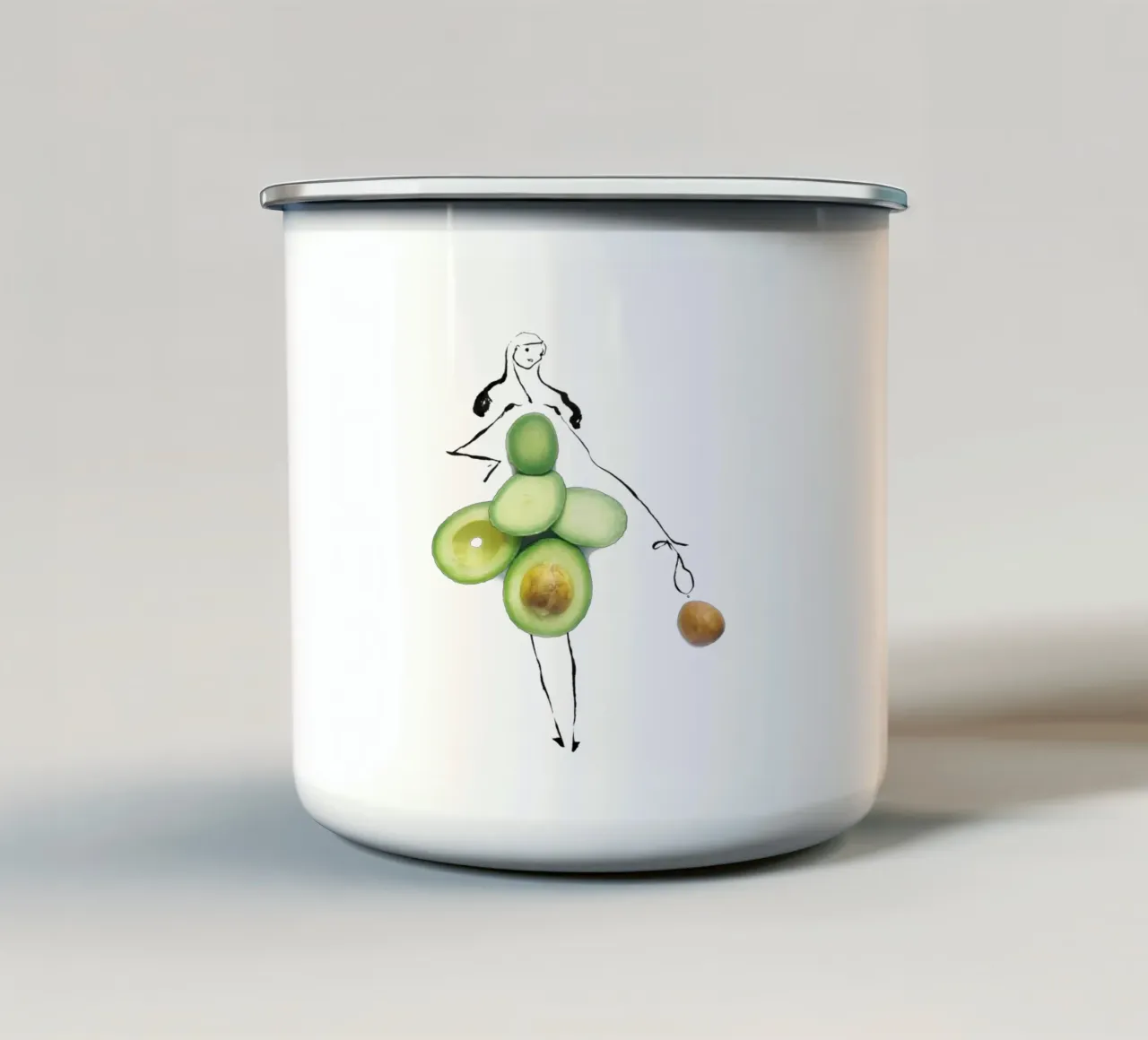 Avocado tazza in smalto da Gretchen Roehrs