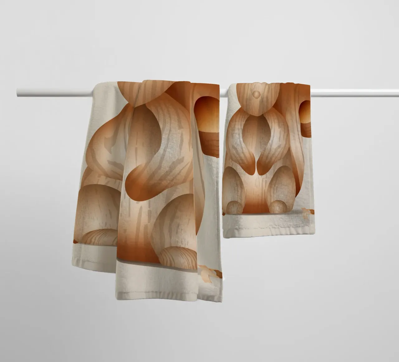 Illustration in wood look - Playful squirrel towel by namosh