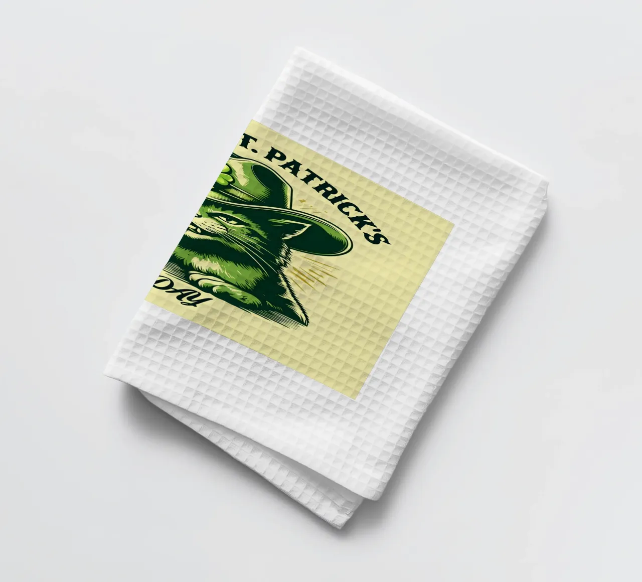 Happy St. Patrick's Day Cats tea towel by RETRO VINTAGE EDITION
