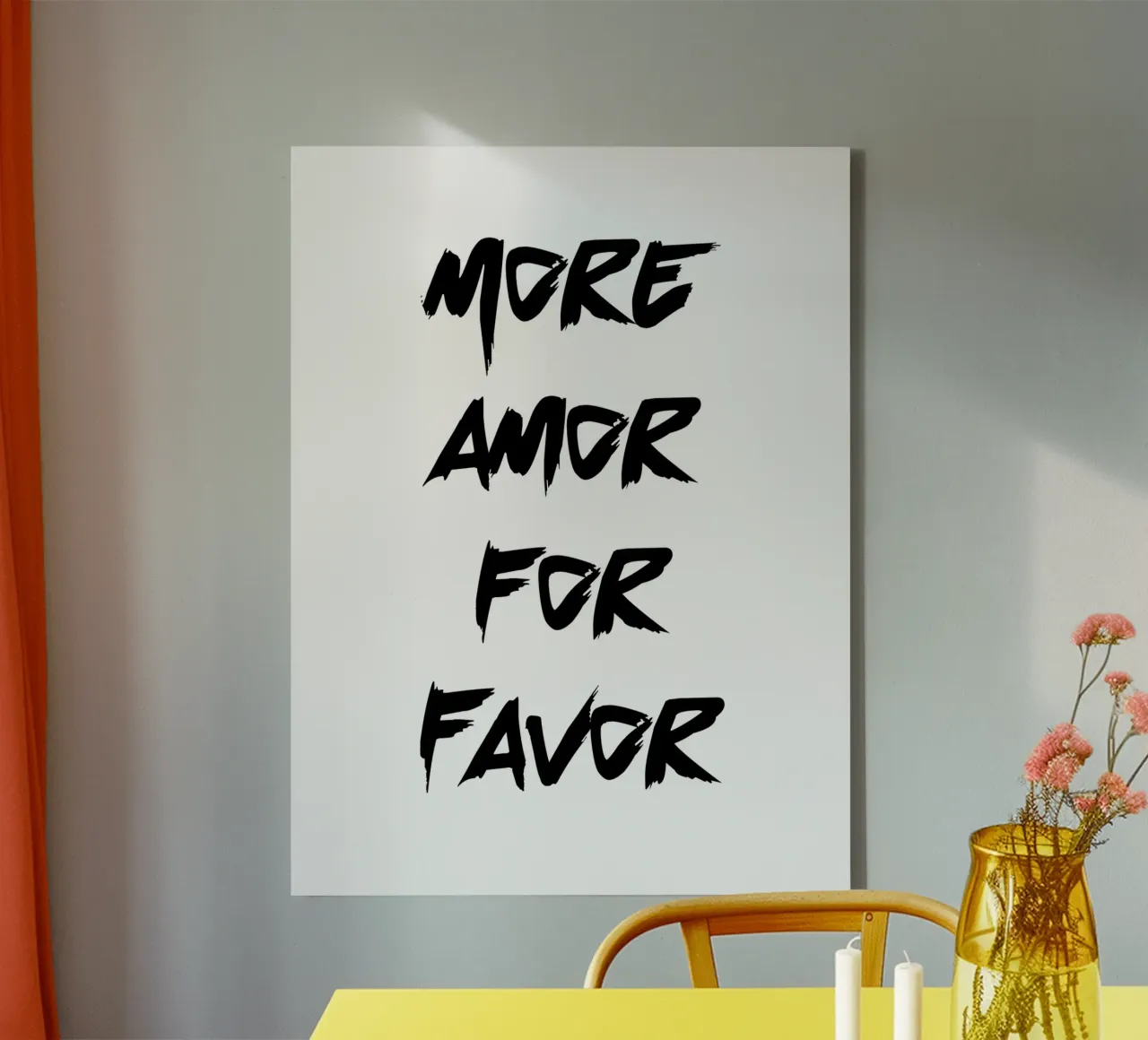 More Amor For Favor canvas with Floater frame by YV TYPOGRAPHY
