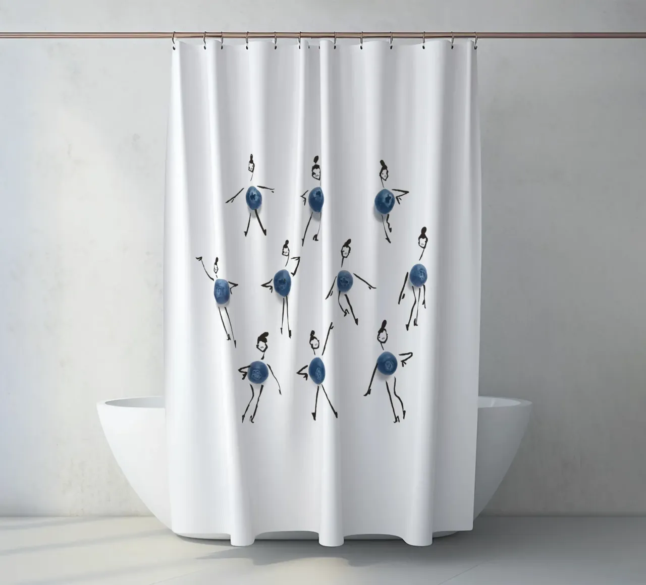 Blueberries on Parade tenda da doccia da Gretchen Roehrs